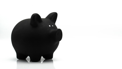 black piggy bank on white background