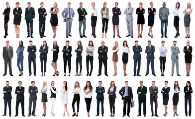 collage of a variety of business people standing in a row