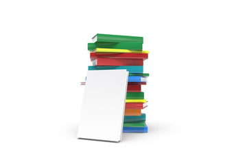 3D Rendering of Book or Notebook Mock Up Template with Colorful Books