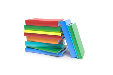 3D Rendering of Book or Notebooks with Colorful Books