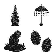Vector illustration of and traditional symbol. Collection of and bali vector icon for stock.