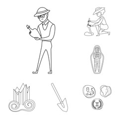 Isolated object of story and research logo. Set of story and discovery vector icon for stock.