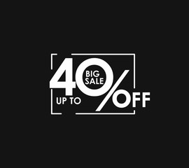 40% big sale upto off discount design. vetor illustration.