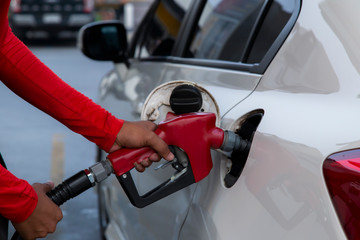 Car refueling on the petrol station.