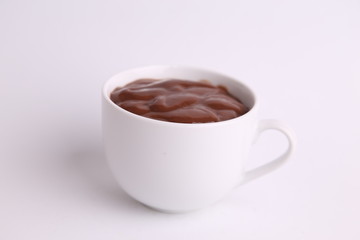 white cup of delicious chocolate