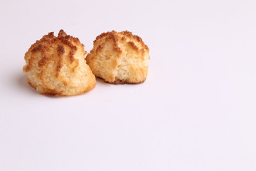small coconut cake in color background