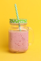 blackberry smoothie in color background