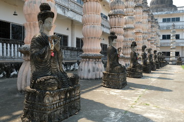 Nong Khai Isan Thailand - Buddha sculptures in buddhist temple Wat Khaek
