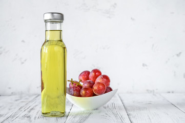 Bottle of grape seed oil