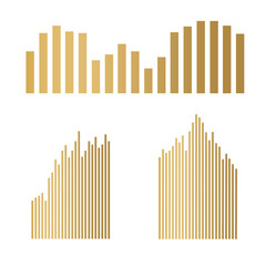 golden diagram, chart icon- vector illustration