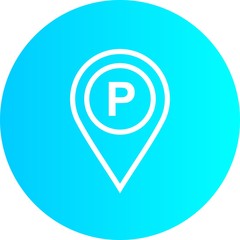 Blue Gradient Circle parking area Location to use in web application interface. It can also be used for travel and tourism industry.