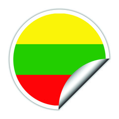 Fototapeta premium Lithuania flag . sticher round flag of Lithuania - vector 