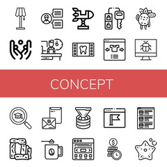 Set of concept icons