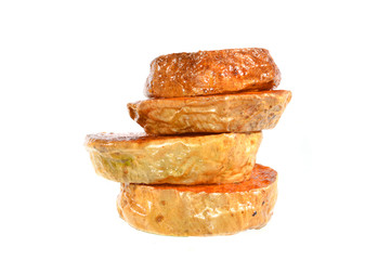 fried potatoes isolated on white background
