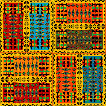 Colorful background with african ethnic motifs