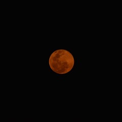 Pale red moon on the eve of full moon day
