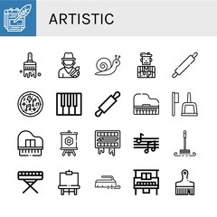Set of artistic icons