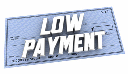 Low Payment Affordable Check Money Amount Due Words 3d Animation