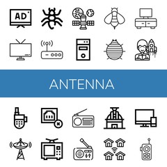 Set of antenna icons