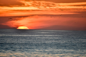 sunset over the sea, photo as background