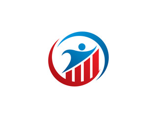 People and chart logo template design, icon, symbol