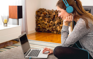 Working at home while listen music
