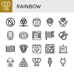rainbow simple icons set