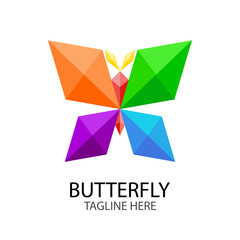 colorful gem butterfly logo, for a company logo or symbol