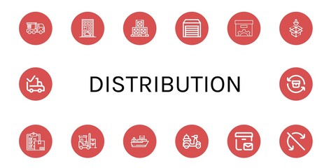 distribution icon set