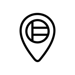 Location Dubai icon vector. Thin line sign. Isolated contour symbol illustration