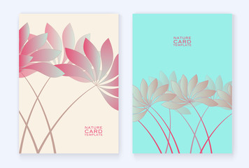 floral card template soft pink blue