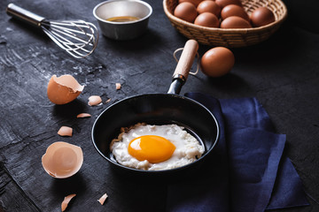 Cooking Fried egg .In the pan