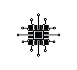 Circuit technology icon vector design logo template