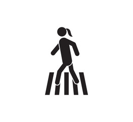 Man crosswalk icon design vector logo template