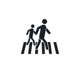 Man crosswalk icon design vector logo template