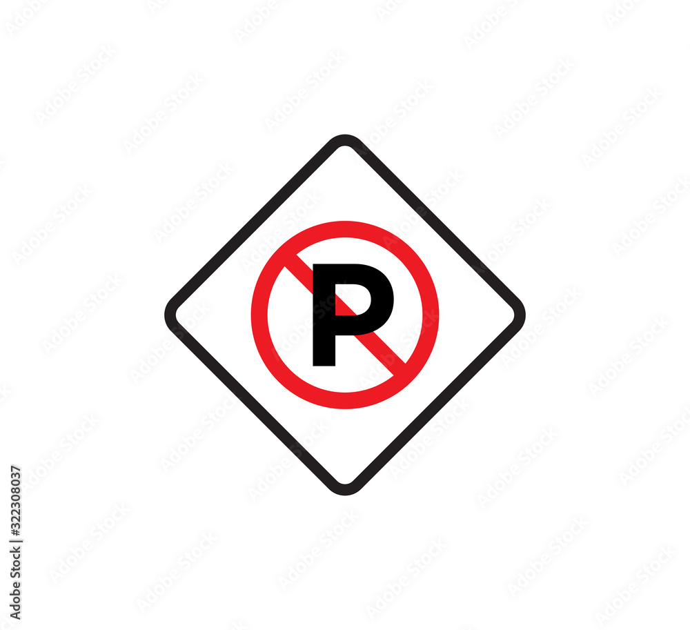 Wall mural no parking sign vector logo template