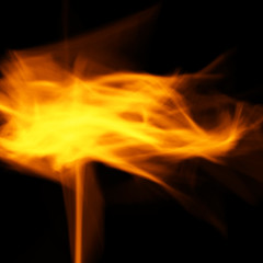 fire on black background flame orange