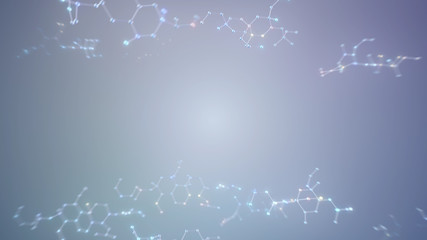 Chemical Molecular Structure 3D illustration background