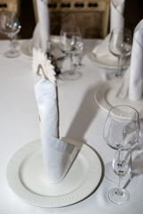 table setting in a restaurant