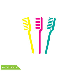 Toothbrush icon vector logo template