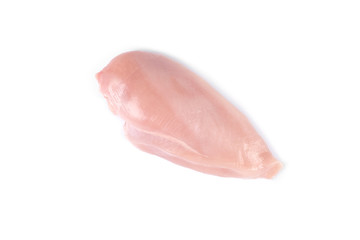 Raw chicken breast fillet isolated on white background.