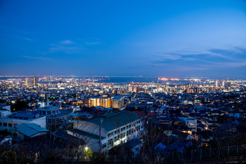 Fototapeta na wymiar Kobe city at night