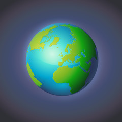 Globe terrestre (fond sombre)