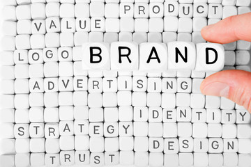 Obraz premium Cube Blocks with Brand Concept