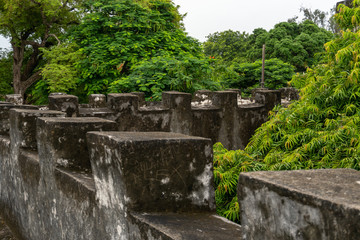 Fototapeta na wymiar Old Deutsch German Colonial Fort in Bagamoyo Historical city part near the Dar Es Salaam on the Indian Ocean Coast