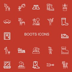 Editable 22 boots icons for web and mobile