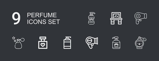 Editable 9 perfume icons for web and mobile