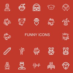 Fototapeta premium Editable 22 funny icons for web and mobile