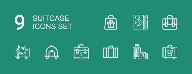 Editable 9 suitcase icons for web and mobile