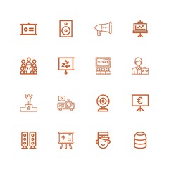 Editable 16 conference icons for web and mobile